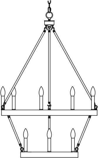 ACROMA 7615AZ 15-Light Candle Style Tiered Modern Chandelier