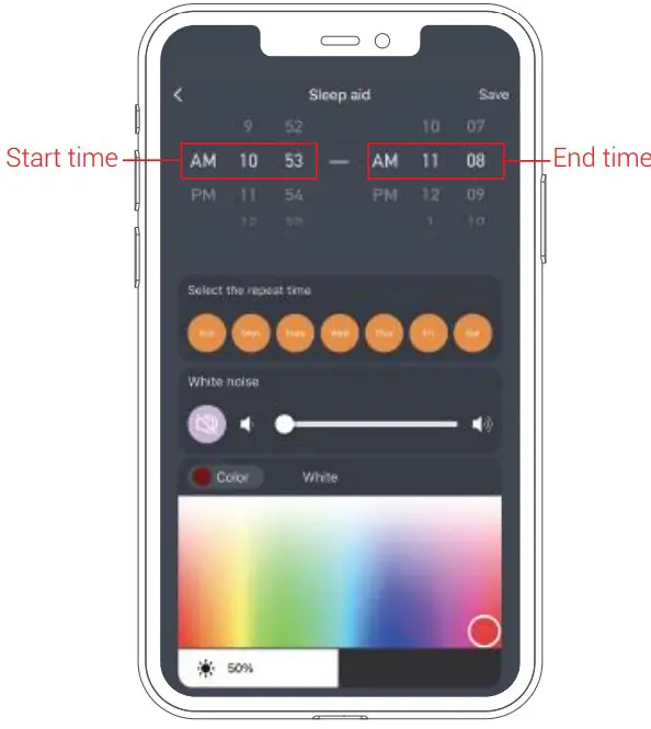 HONGKONG ZHINYU TECHNOLOGY CO LIMITED T129L Sleep Sound Machine - device 14