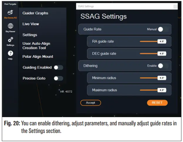 CELESTRON 94008 StarSense Autoguider - adjust parameters