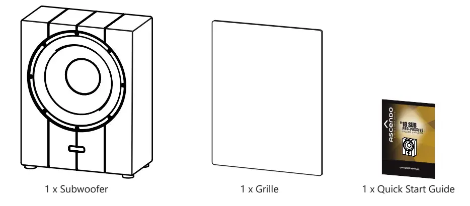 ASCenDO The 18 Sub Pro Passive Sealed Shallow Subwoofer -PACKAGE