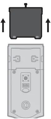 Kwikset SMARTCODE 914 Touchpad Electric Dead Bolt - battery pack 1