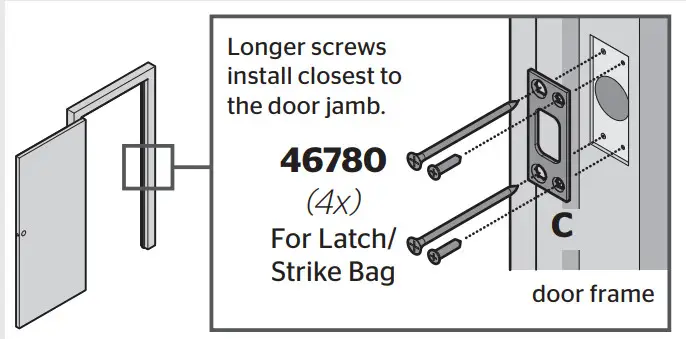 Kwikset SMARTCODE 914 Touchpad Electric Dead Bolt - door frame