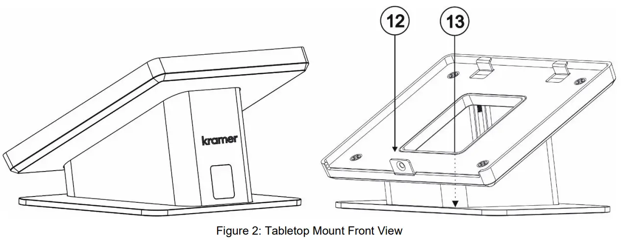 kramer KT 208 8 Inch Wall Mount PoE Touch Panel - Touch Panel 1