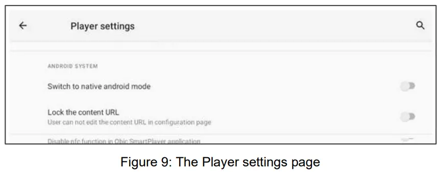 kramer KT 208 8 Inch Wall Mount PoE Touch Panel - settings page