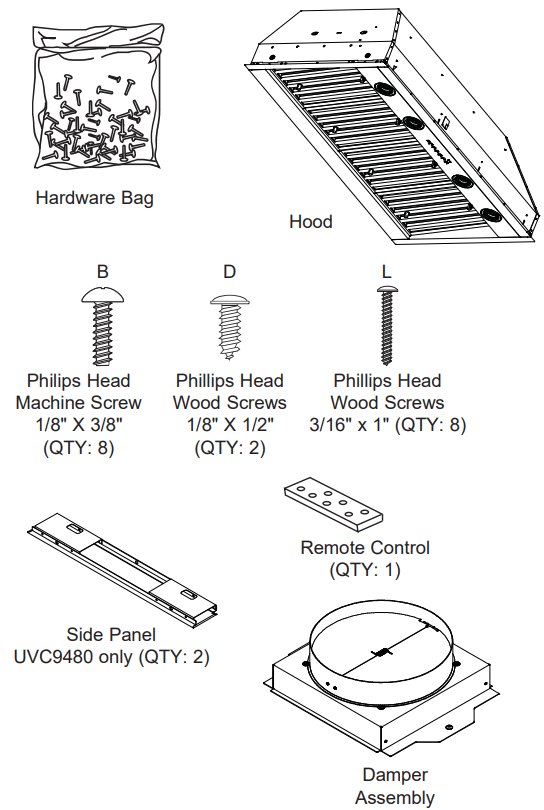 MONOGRAM UVC9480 Stainless Steel Convertible Under Cabinet Insert Hood - fig 11