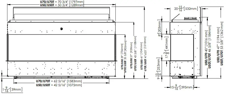 URBANA-LUXURY-FIREPLACES-U50T-Urbana-Tall-Series-Urban-Fireplaces-fig 2
