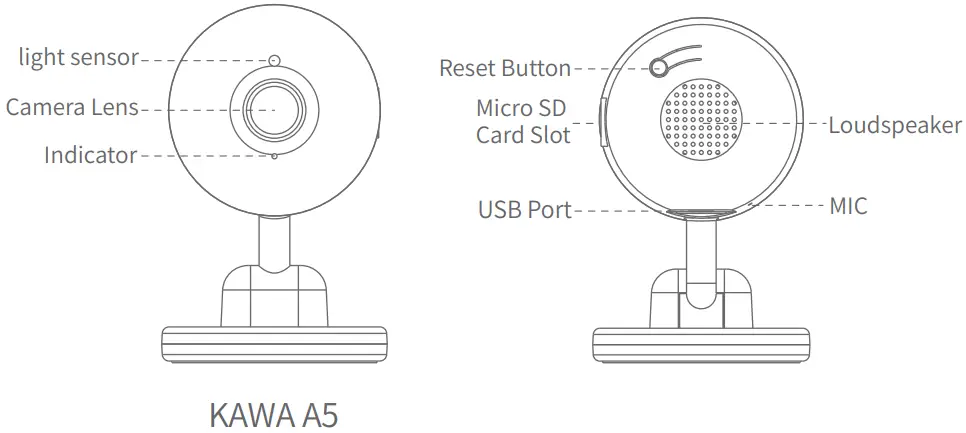 KAWA A5 Smart Security Camera - Product Appearance