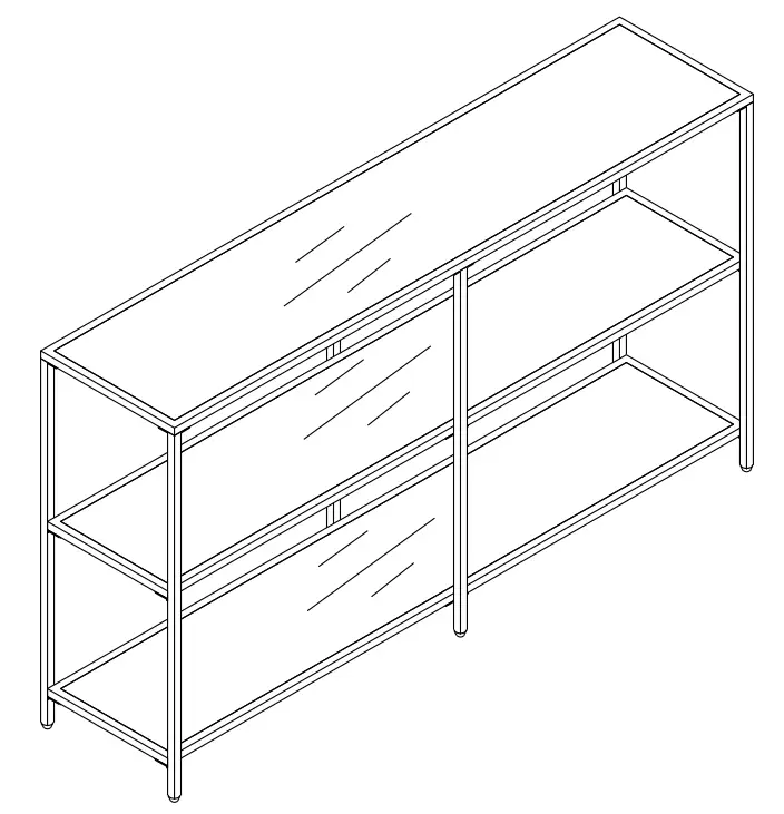 COSTWAY JV10451GD 3-Layer Glass Console Table -