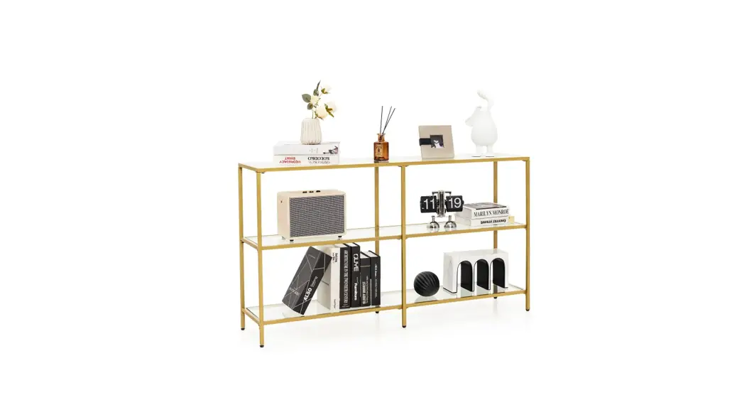 Costway Jv10451gd 3-layer Glass Console Table User Manual
