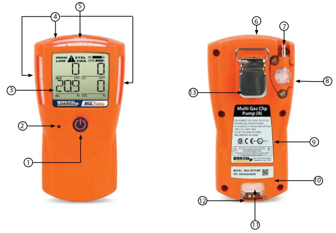 gas clip Tech Multi Gas Clip Infrared Pump - DETECTOR COMPONENTS