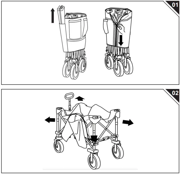 Outsunny-845-848V00DG-Folding-Garden-Trolley-fig-1