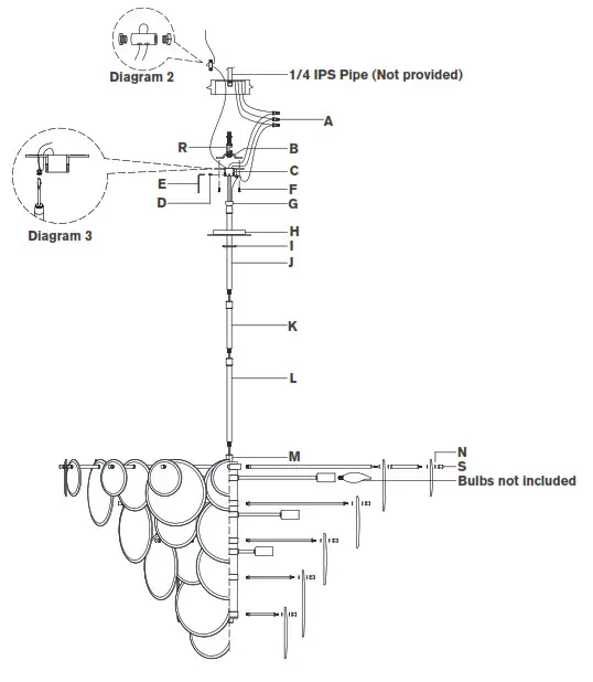 VISUAL COMFORT ARN 5454 Loire Extra Large Chandelier - INSTRUCTIONS 1