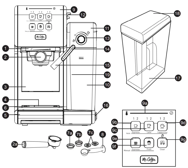 Mr Coffee BVMC ECM PMPAT Series One Touch Coffeehouse  - LATTE MAKER