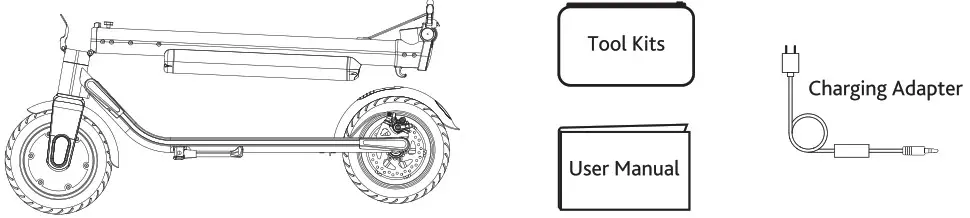 ttec Boost Pro Foldable Electric Scooter with Shock Absorbers - in the box