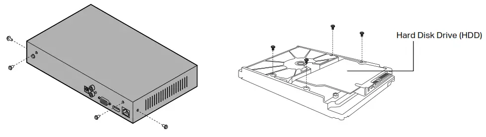 tp-link NVR1008H VIGI 8 Channel Network Video Recorder - Hard Drive Installation
