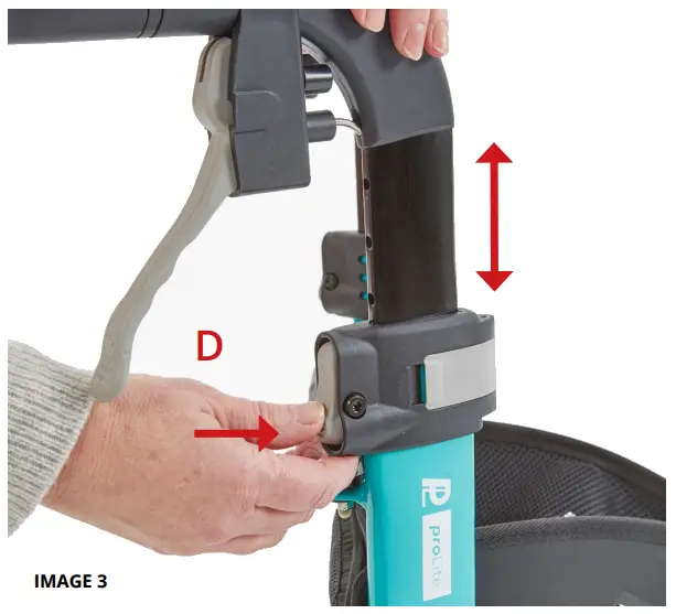 CareCo proLite WA01010005.TFD NERO Sport Tri Walker - HEIGHT ADJUSTMENT