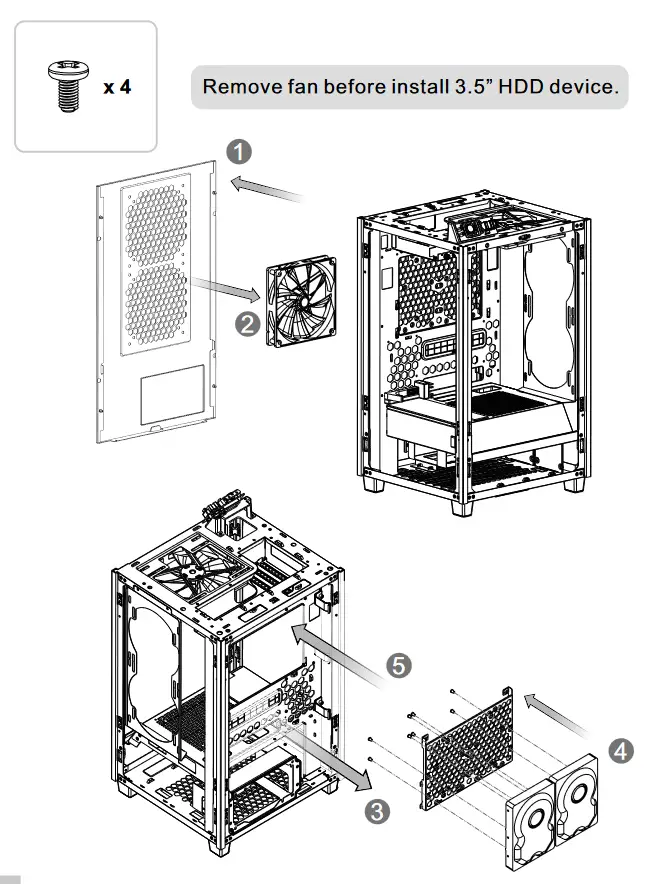 thermaltake CA-1X9-00S1WN-00 Tower 200 Computer - Remove fan