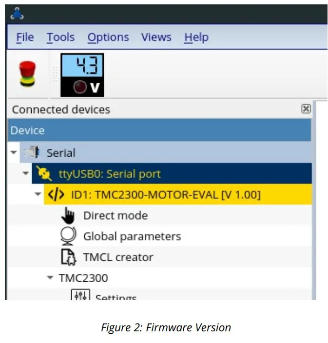 TRINAMIC TMC2300 Motor Evaluation Board for Stepper Motors - Firmware Version