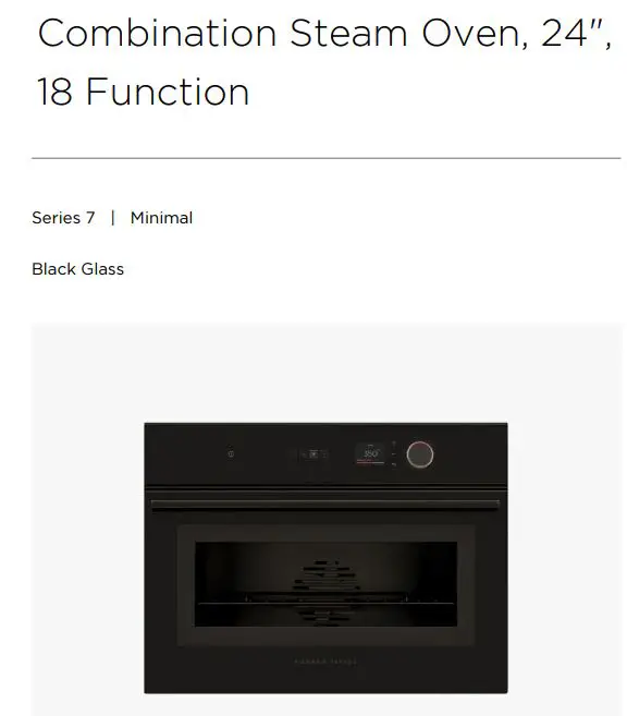 FISHER and PAYKEL OS24NMLB1 24 Inch Combination Steam Oven User Guide