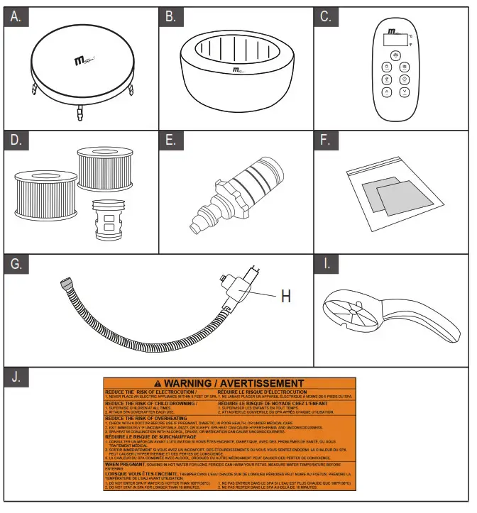 MSpa C OM062 Ottoman Comfort Series 6 Person inflatable Hot Tub - fig 6