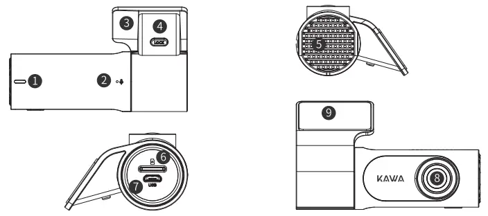 KAWA CJ1005 Dash Cam 2K 1440P Full QHD Car Camera - Fig 1