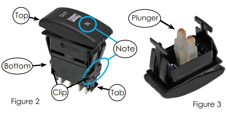 KFI MUTV-DRS-K Winch Dash Switch Kit - Figure 3