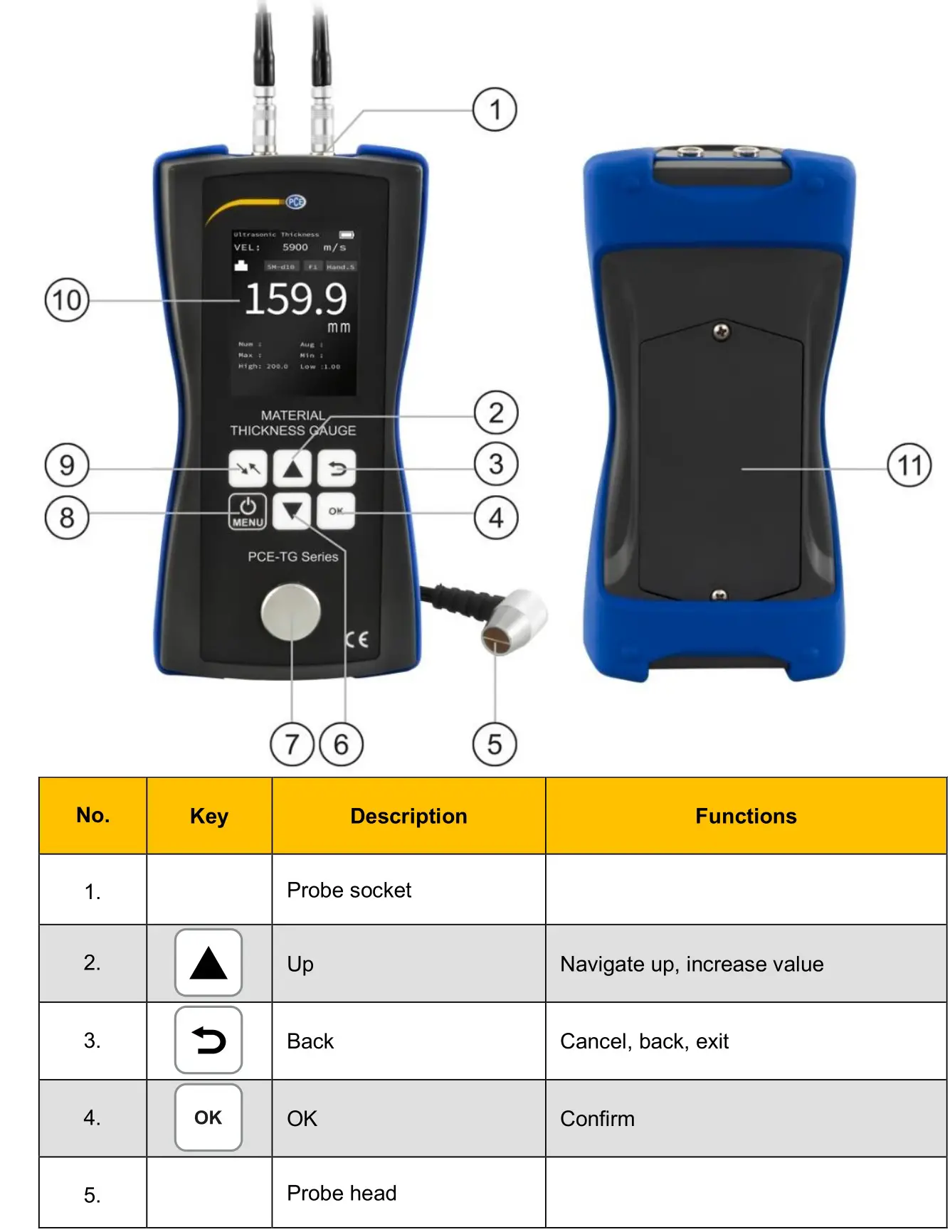 PCE Instruments PCE-TG 150 Thickness Gauge Meter - Device