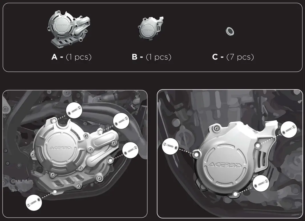 ACERBiS Clutch X-Power Cover Installation Guide - Mounting Parts