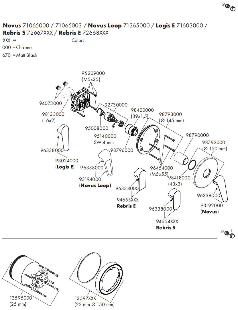 hansgrohe Shower Fitting Rebris S - Parts 6