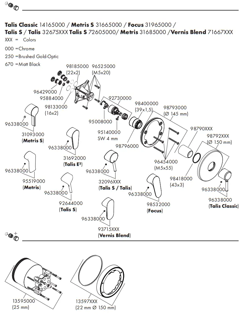 hansgrohe Shower Fitting Rebris S - Parts