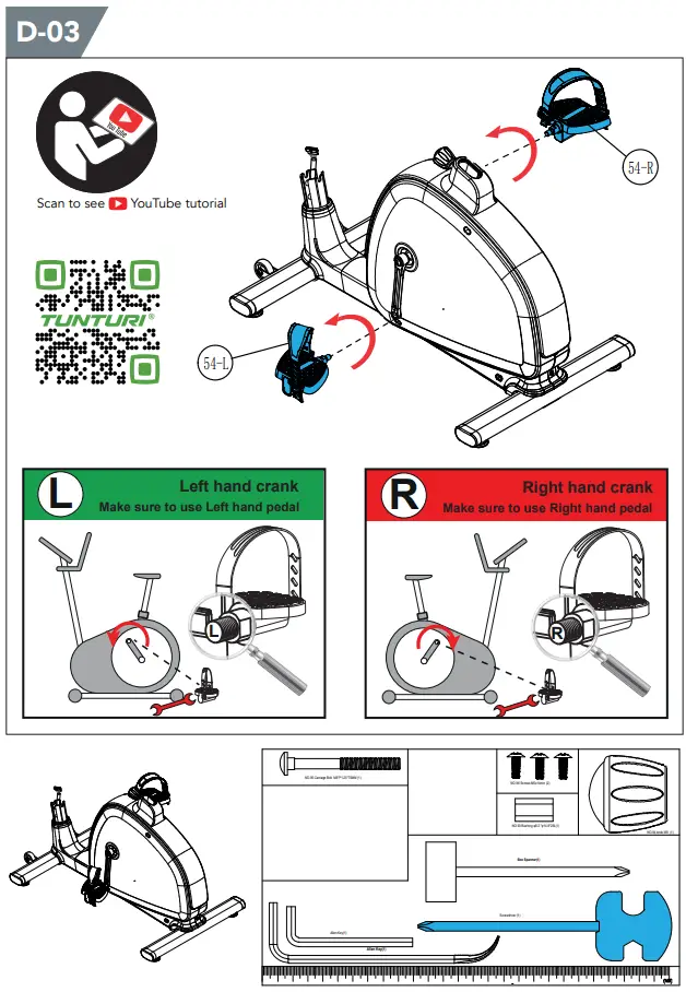 TUNTURI CENTURI E100 Performance Exercise Bike - Parts 5