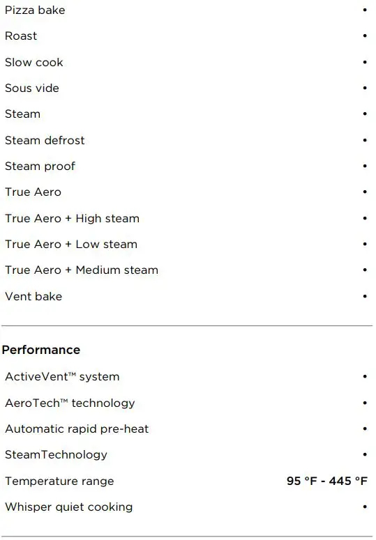 FISHER PAYKEL OS24NMLB1 Combination Steam Oven User Guide - SPECIFICATIONS