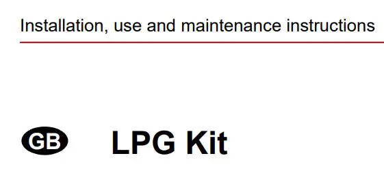 RIELLO RS 28 Gas Burners LPG Kit Instruction Manual