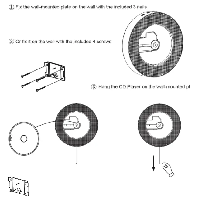 TrophyRak YR-Q100 Upgraded Portable CD Player with Bluetooth fig4