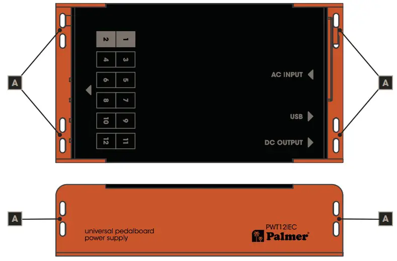 Palmer PWT12IEC Universal 12 Fold Power Supply Unit - MOUNTING 1