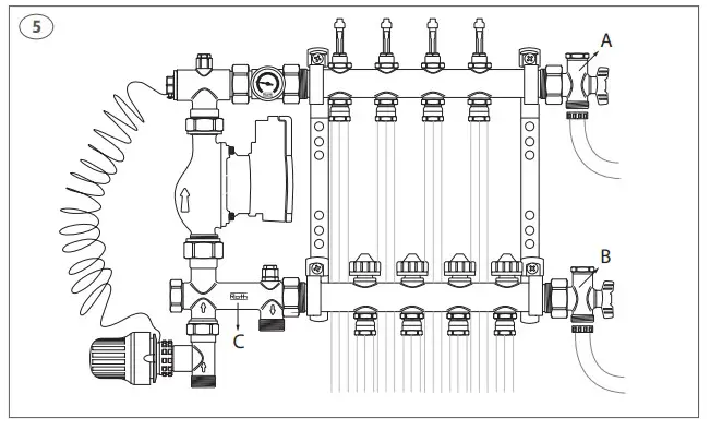 Roth Shunt with thermostatic Valve comes with Wilo Para Pump - circuit