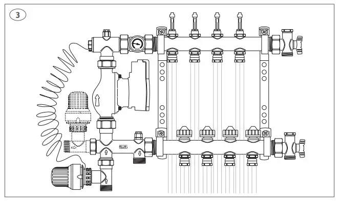 Roth Shunt with thermostatic Valve comes with Wilo Para Pump - drawing