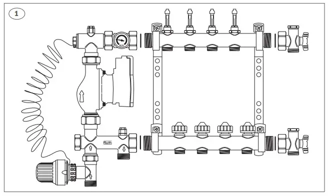 Roth Shunt with thermostatic Valve comes with Wilo Para Pump - gaskets supplied