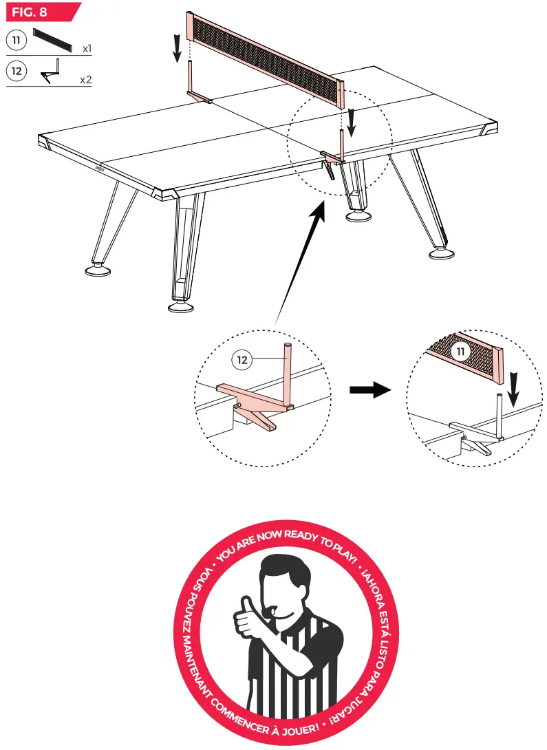 MD SPORTS TT418Y22003 Modern Midcentury Tennis Table- fig20