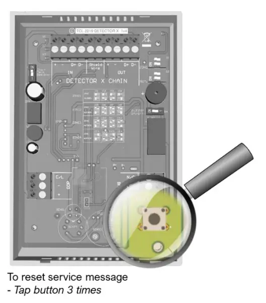 AGS Gas Detector TFT, Detector TFT-FL Addressable Safe Area Fixed Gas Detector - Reset Service Message