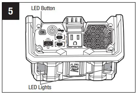 EGO POWER PAD5000 56 Volt Power Inverter - LED LIGHTS
