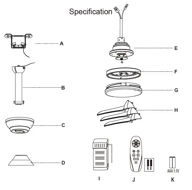 Tatahance-1059-28-Inch-Integrated-LED-Indoor-White-Ceiling-Fan-fig-4
