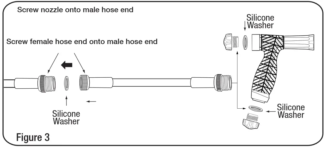 BERNINI FOUNTAINS 50 Feet No Kink Heavy Duty Fireman Garden Hose with 2 In 1 Nozzle - figure 3