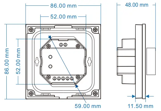 SKYDANCE T18 2 1 10V Rotary Glass Panel Dimmer - diagram