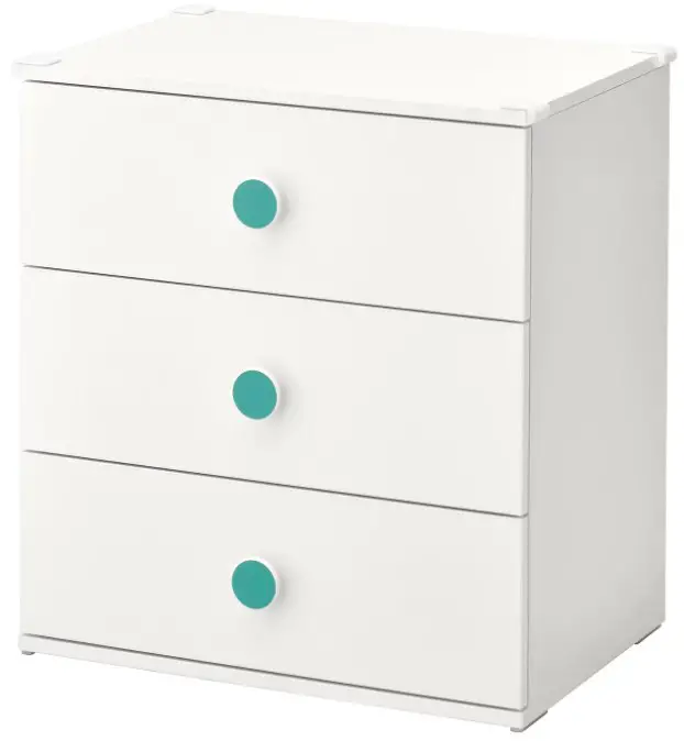 IKEA GODISHUS Chest of 3 Drawers White 60x64 cm