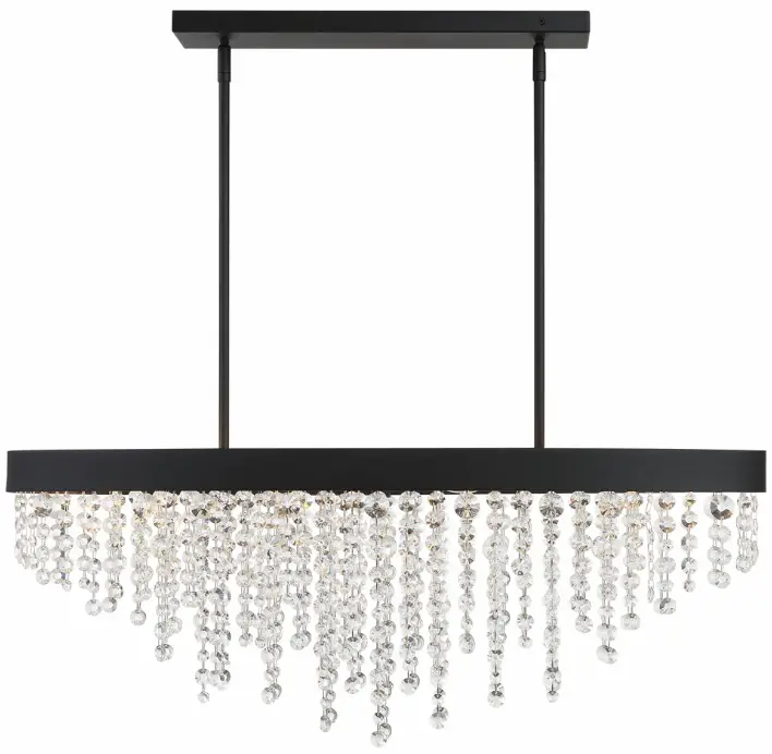 CRYSTORAMA WIN-619-BF-CL-MWP Winham Eight Light Chandelier in Black Forged