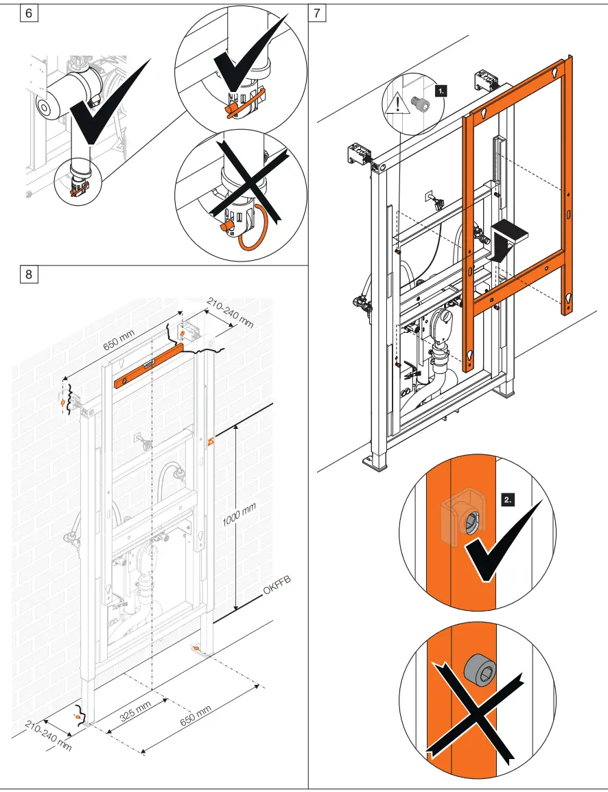 Wall and floor installation