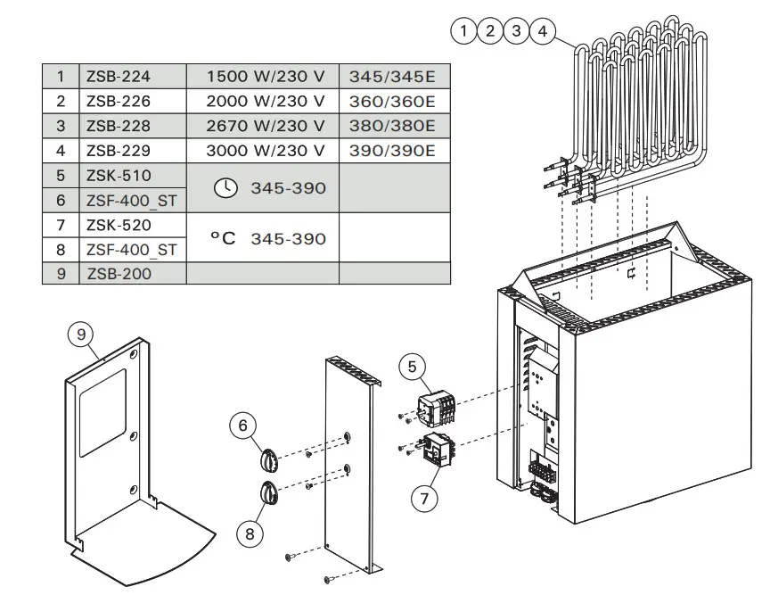 sentiotec 380E Electric Sauna Heater - fig 11