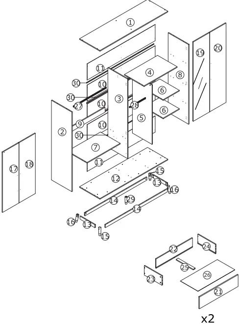 FUFU GAGA KF020343-01 Gray Armoire-FIG5