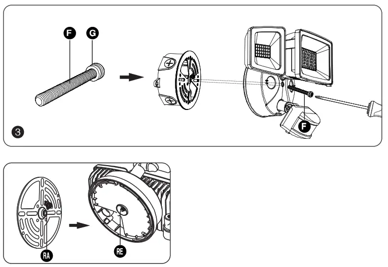 NFORU BDB55BL-3 PIR LED Wall Lights with Motion Sensor - App19
